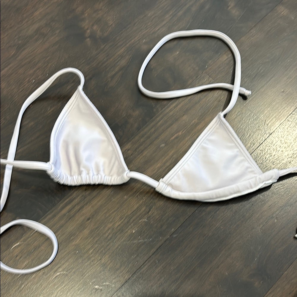 White Triangle Bikini Top
